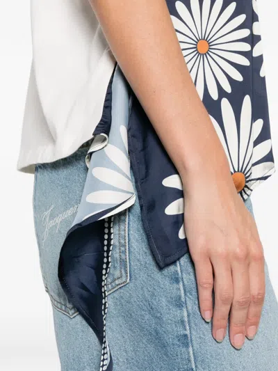 Sandro Floral-detail Panel Top In Blue
