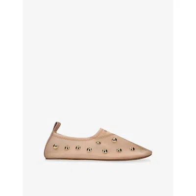 Chloé Rita Blushy Beige Ballet Flats In Transparent Mesh Women In Neutral