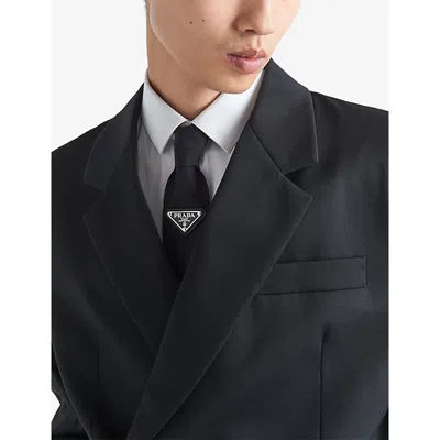 Prada Triangle Tie In Black