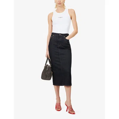 Givenchy White Sleeveless Top With Logo Lettering On The Front In Cotton Stretch Woman In White