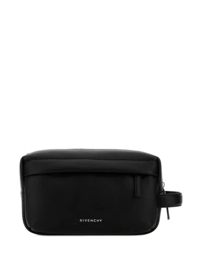 Givenchy Men Black Leather U Backpack Beauty Case In Black