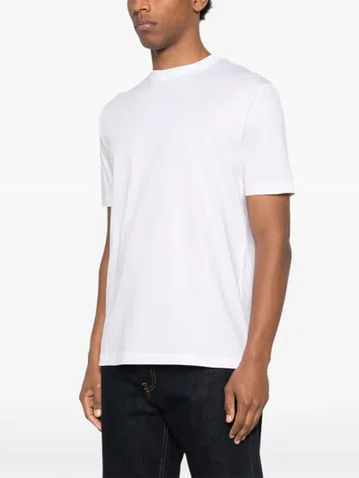 Kiton Cotton Crew-neck Short-sleeve T-shirt In White