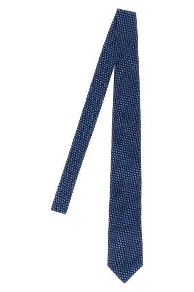 Brunello Cucinelli Silk Tie Patterned Design Pointed Tip In Blue