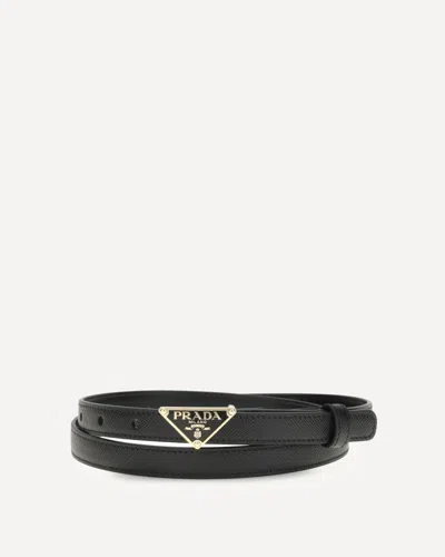 Prada Saffiano Belt In Black