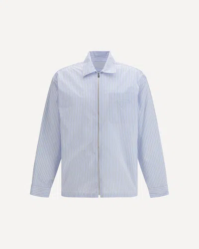 Prada Technical Fabric Shirt With Striped Pattern In Multi