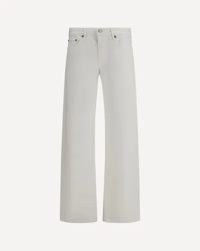 Agolde Arc High Rise Loose Wide Leg Jeans In Chalk White