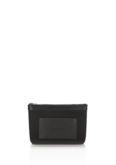 Alexander Wang Leather-trimmed Canvas Pouch In Black
