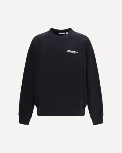 Off-white Mens Black Off-logo Crewneck Cotton Sweatshirt In Black