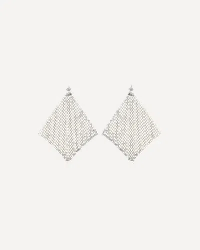 Rabanne Pixel Chainmail Earrings In Silver
