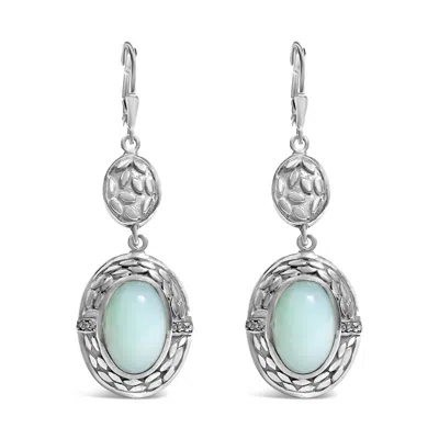 Haus Of Brilliance .925 Sterling Silver Chalcedony Diamond Accent Drop And Dangle Earring In Metallic