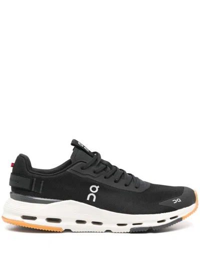 On Sleek Low-profile Sneakers With Recycled Polyester Upper In Black
