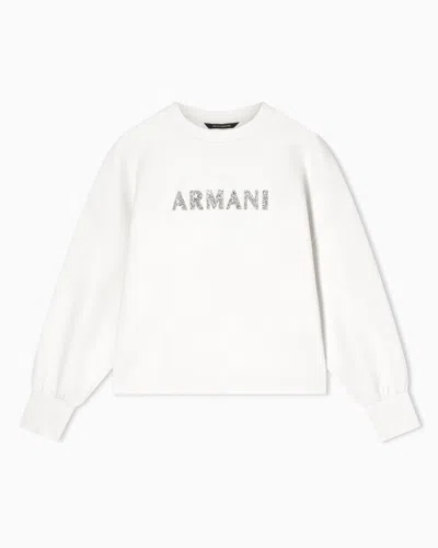 Armani Exchange Logo-embellished Sweatshirt In White