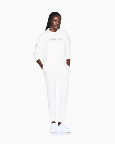 Armani Exchange Logo-embellished Sweatshirt In White