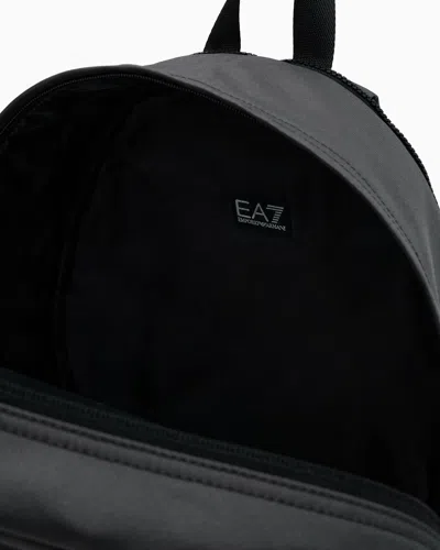 Ea7 Polyester Backpack With Reflective Details In Black