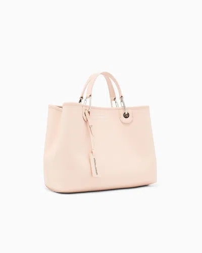 Emporio Armani Medium Myea Shopper Bag With Deer Print In Pink