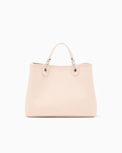 Emporio Armani Medium Myea Shopper Bag With Deer Print In Pink