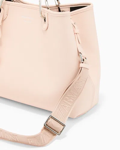 Emporio Armani Medium Myea Shopper Bag With Deer Print In Pink