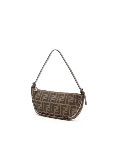 Fendi Zucca Half Moon Bag In Multi