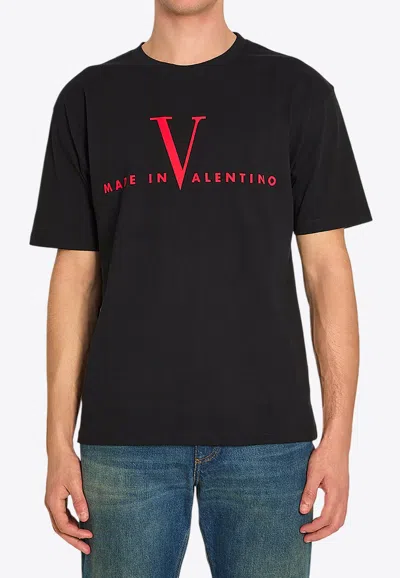 Valentino Crew Neck Short Sleeve T-shirt Design In Black