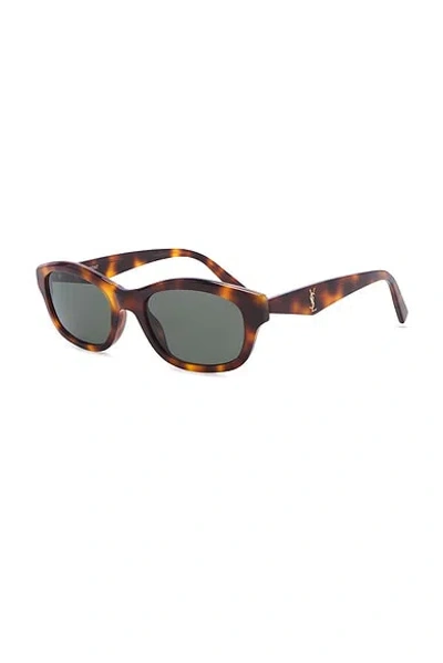 Saint Laurent Monogram Ysl Triangle Rectangular Sunglasses In Multi