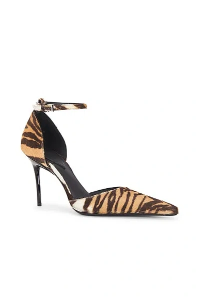 Alaïa Womens Azzedine Alaia Drop 90 Brushed-hair Leather Pumps In Brown