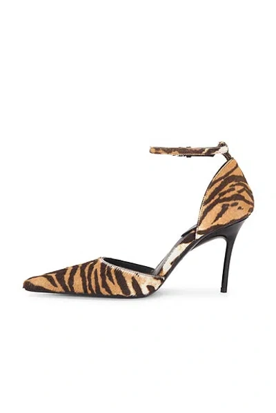 Alaïa Womens Azzedine Alaia Drop 90 Brushed-hair Leather Pumps In Brown