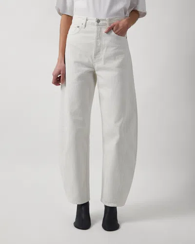 Agolde Arc High Rise Loose Wide Leg Jeans In Chalk White