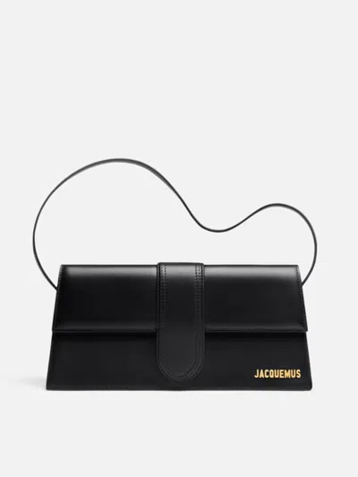 Jacquemus Le Bambino Long Black Shoulder Bag With Removable Shoulder Strap In Leather Woman