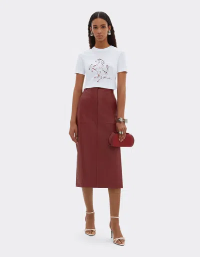 Ferrari Cotton T-shirt With Prancing Horse Print In White