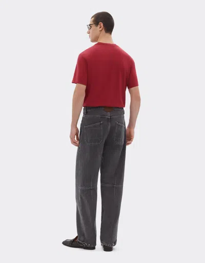 Ferrari Cotton T-shirt With Embroidery In Red