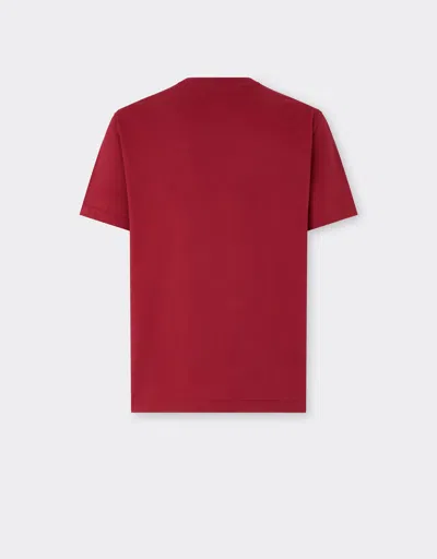 Ferrari Cotton T-shirt With Embroidery In Red