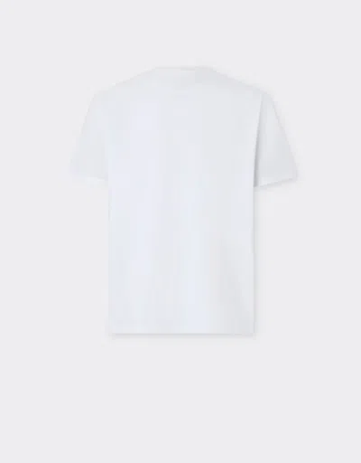 Ferrari Logo-embroidered T-shirt In White