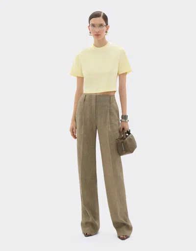 Ferrari Crop Cotton T-shirt In Yellow