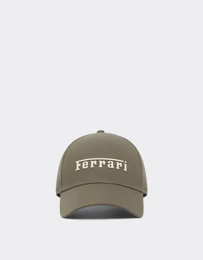 Ferrari Logo Detail Baseball Cap In Green