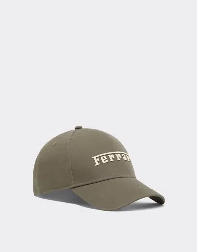Ferrari Logo Detail Baseball Cap In Green