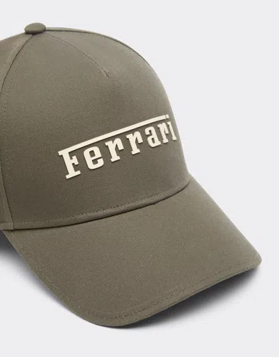 Ferrari Logo Detail Baseball Cap In Green