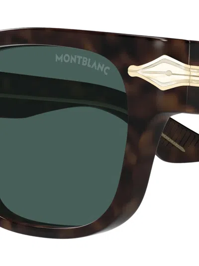 Montblanc Square-frame Sunglasses In Black