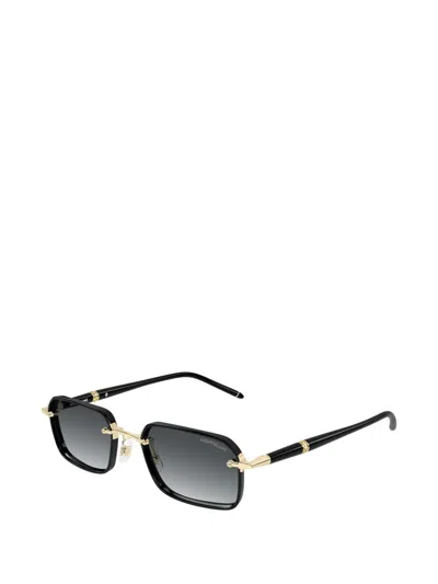 Montblanc Square-frame Sunglasses In Black