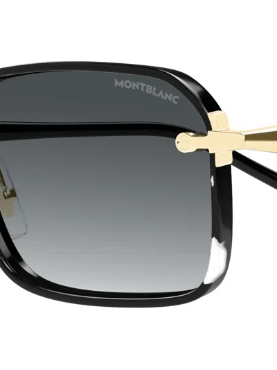 Montblanc Square-frame Sunglasses In Black