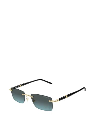 Montblanc Squar-frame Sunglasses In Blue