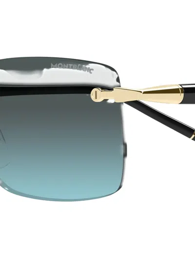 Montblanc Squar-frame Sunglasses In Blue