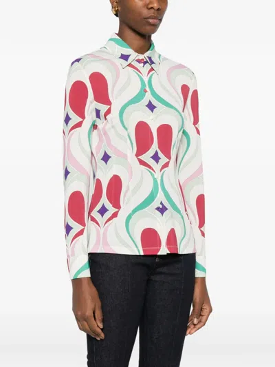 La Doublej Geometric Pattern Buttoned Shirt In Multi