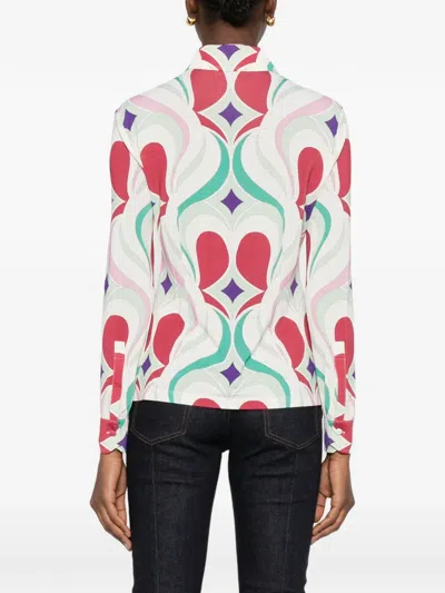 La Doublej Geometric Pattern Buttoned Shirt In Multi