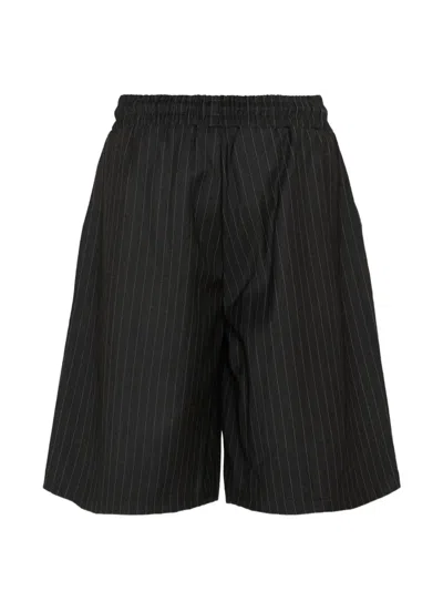 John Richmond Junior Pinstripe Drawstring Shorts In Black