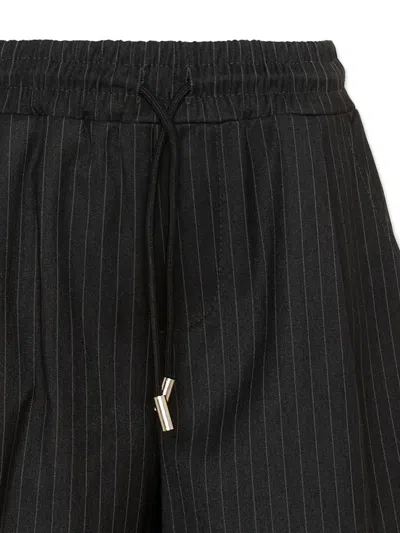 John Richmond Junior Pinstripe Drawstring Shorts In Black