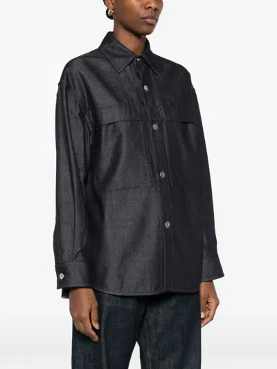 Jil Sander Button Flap-pocket Shirt In Blue