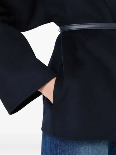 Max Mara Belted Jacket In Blue