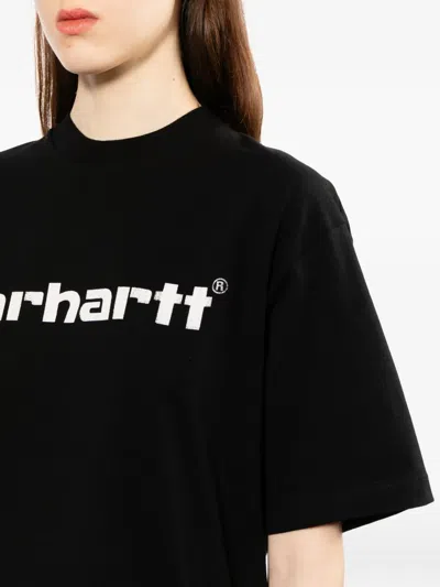 Carhartt Omens Black Archive Script Logo-print Cotton T-shirt In Black