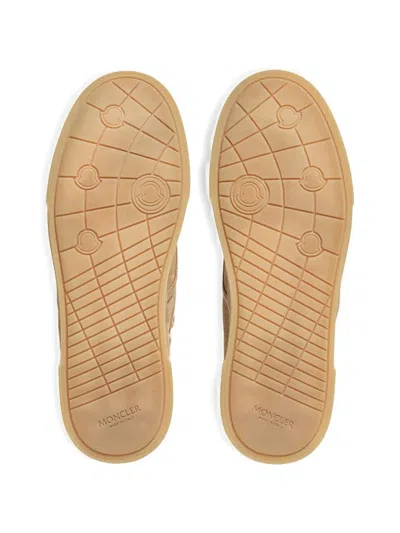 Moncler Lace-up Suede Sneakers With Leather Lining And 2.4 Cm Sole Height In Neutral