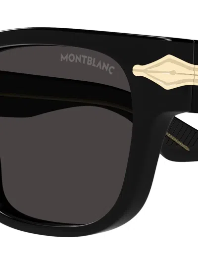 Montblanc Square-frame Sunglasses In Black